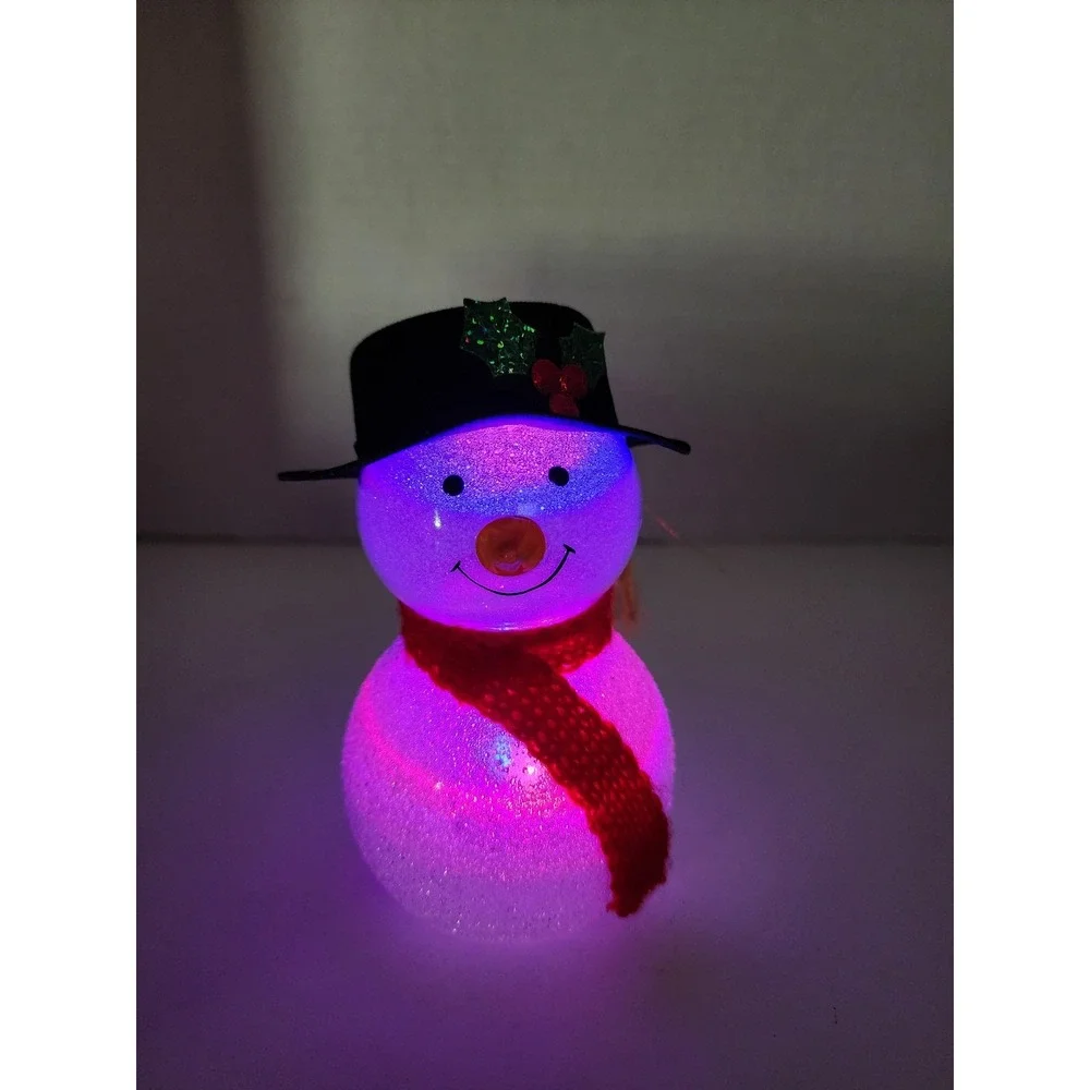 Lenox Wonder‎ Ball Snowman with Top Hat Lit Color Changing